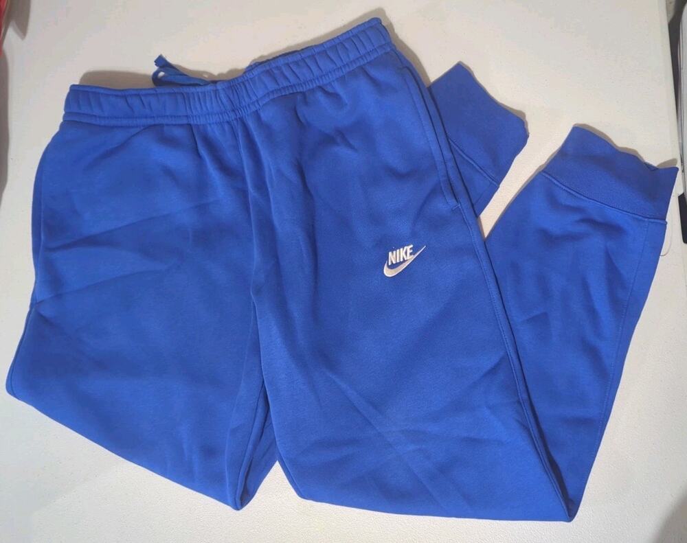 Nike Pants UNISEX Sportswear Club Fleece Joggers Mens Womens Medium Royal/ White